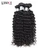 Brasilianska Deep Curly Virgin Hair Weave Bundlar Obehandlade Peruanska Malaysiska Indiska Kambodjanska Mongoliska Kinky Curly Human Hair Extensions