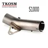 Silenciador TKOSM, tubo medio de escape de acero inoxidable para BWM S1000RR 2009-2016 S1000R 2014 2015 2016 S1000 R RR