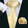 Luxury Mens Tie Golden Pattern Lattice vävd med näsduk manschetter Corsage Wedding Dress Fashion 2018 Nya produkter LDNX0031312343275