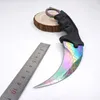 Counter Strike CS GO Couleur Titane Couteau de Survie Couteau Karambit Lame Fixe En Acier Inoxydable En Plein Air Traning Rescue Camping Outils