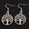 Tree Of Life Earrings 925 Silver Fish Ear Hook 40pairs/lot Antique Silver Chandelier E463 20x40mm