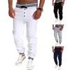 Wholesale-Hot selling Fashion Drawstring elastic waist single breasted solid color pants Sweatpants Trousers