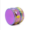 Zinc Alloy Four - layer Rainbow Color Drum Type Ice Blue Colorful Chamfering Smoke Separator New Smokers 5963