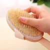 Wholesale- Body Natural Dry Skin Exfoliation Brush Massager Bath Shower Scrubber Long wood handle unload style scraper drop shipping sale