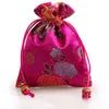 Épaissir pivoine fleur petit cordon sac en tissu soie brocart bijoux parfum maquillage outils pochette de rangement bonbons thé faveur sacs emballage