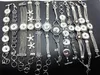 Nya 10 stycken mixa diverse kvinnors ingefära 18mm snap knäppa chunk charms antika silver rhinestone vintage kedjan armband