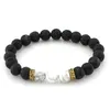 Pietra naturale Bracciali di roccia lavica Diffusore di oli essenziali Yoga Perline Bracciale elasticizzato Stringhe a mano Bracciale Gioielli di moda Kimter-B362S FZ