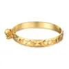 Bracciale rigido a forma di campana in oro giallo 18 carati di alta qualità di nuova moda per bambini, ragazzi, ragazze, gioielli per bambini, regalo per bambini