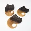 2017 venta caliente 6 pulgadas cuerpo onda cabello brasileño Ombre Color 4 piezas/lote 100% extensión de cabello humano