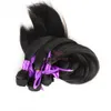 6バンドル+送料無料トップグレードのシルキーストレートヘア横取り繊維自然色1b高温髪織りヘアエクステンション