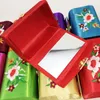 Portable Embroidered Jewelry Gift Box Small Travel Mirror Storage Case Chinese Silk Brocade Double Lipstick Tubes Craft Packaging 12pcs/lot