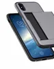 Slide Card Slot Case Hybrid 2 i 1 Dual Layer stötsäkra skyddsfall Täckning för Samsung S6 S7 Edge S8 S9 Plus note 8