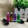 Mix 4色琥珀色の紫色の赤緑色の5mlのガラスロール金属ローラーと黒の蓋の上の瓶の上のガラスロール