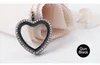 Hot Sale Heart Minne Öppna Magnetiska Lås Vit Kristall 30mm Flytande Glas Hängsmycke Charmar Utan Kedjor För Halsband Smycken Making