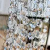 2017 New Party Decoration Oktagonal Beaded Clear Crystal Garland Strands För Bröllopsdekoration Ljuskrona Gratis frakt