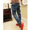 Wholesale-New HOT Large Crotch Drawstring Slim Fit Mens Leg Pants Teenagers Hip Hop Overalls Cargo Light Blue Harem Pants 28-34 Bottoms