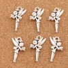 200 adet Uçan Tinker Bell Peri Charm Boncuk MIC Antik Gümüş Kolye Takı DIY 25x13.6mm L130