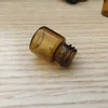 1 ml (1/4 DRAM) Amber Glass Vial Parfum Sample Fles met opening Meductor Zwart Plastic Cap