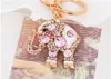 Bling Crystal Rhinestone Cute Elephant Metal Keychain Keyring Car Keychains Purse Charms Handbag Pendant Christmas Gift48451893028