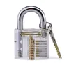 24 PCS GOSO 잠금 선택 도구 세트 LocksmithTools 신용 카드 잠금 선택 세트 잠금 스킬 실습을위한 투명한 자물쇠가있는 픽크 픽