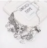 Mode smycken vintage retro antikvitet silver öppet metall legering kristall sten fjäril choker krage uttalande halsband för kvinnor