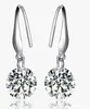 Fine Jewelry Dangle Drop Earrings 100% Genuine Real 925 Sterling Silver Austrian Crystal Fashion Costume Eearring