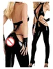 Sexy catsuit backless bodysuit crotchless dames lingerie nachtwear teddies stripper kleding dans kostuum voor podiumshow