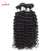 Brasilianska Deep Curly Virgin Hair Weaves 3pcs / Lot Naturlig Färg Jerry Curly 100% Human Hair Extensions Bundlar kan färgas