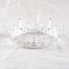 Bedövning Silver White Crystals Full Wedding Tiaras and Crowns Bridal Tiaras Tillbehör Vintage Barock Bridal Tiaras Crowns H07