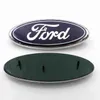 Hochwertiger Hintergrund, 23 x 9 cm, Auto-Emblem aus ABS + Aluminium, Motorhaube vorne und hinten, Logo für Ford Edge Explorer