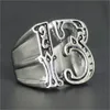 3PCSLOT Nouveau design numéro 13 Ring Cool 316l en acier inoxydable Bande de bijoux de bijourie Biker Style Ring8399546