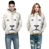 2017 New Lovers Casual Hoodies Sweatshirts Pullover Long Sleeve 3D Printing Tiger lion Sweater Fall Winter Clothing Loose Free Shipping