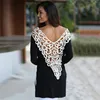 Women's T Shirts Wholesale-2023 Spring Summer Sexy Shirt Lace Crochet Women Plus Size Casual Tops Long Sleeve Backless For Poleras