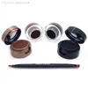 4 in 1 BlackBrownBlackBlue Gel Eyeliner And Eyebrow Powder Makeup Waterproof Cosmetics Set Eye Liner Kit Music Flower New3580309