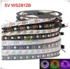 5 m 60 LEDs / m WS2812B WS2812 Pixels Branco PCB À Prova D 'Água WS2811 IC 5050 RGB SMD Digital Cor Flexível LED Faixa de Luz 5 V 2020