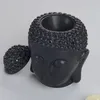 Thai Buddha Head Essential Oil Burner Ceramic Fragrance Lamps Arom Diffuser Candle Holder Zen Ornament Home Aromatherapy Black White