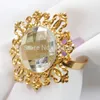 Gold Clear Napkin Ring Luxurious Napkin Rings for Weddings Party el Banquet Dinner Decor Table Decoration2491