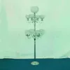 tall and large 9 arms wedding centerpieces candelabra for wedding table Crystal candelabra with glass holder and flower