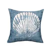 Style méditerranéen housse de coussin bleu mer taie d'oreiller décoratif corail almofada plage décor coquille cojines7178917