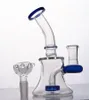 Perle bleue Bong Bent Neck Bongs d'eau en verre Dab Rig Mobius Stereo Matrix Perc Recycler 14mm Joint Oil Rigs Bong en verre