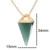 Healing Crystal Opal Pyramid Amethyst Necklace Gold Plated Howlite Rose Quartz Amulet Natural Stone Pendant Necklaces collier