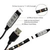Bandes LED RVB USB 5 V TV Noir PCB étanche 1 m 30 LED SMD 5050 avec mini contrôleur RVB pour boîtier d'ordinateur PC Background6137714