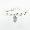 Großhandel Neue Ozean Schmuck Klar Cz Seepferdchen Charme Mit 6mm Natürliche Weiß Howlith Marmor Stein Perlen Tier Armband Kostenloser Versand