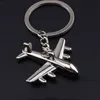 Metal plane key ring shiny airplane keychain holders pendant fashion jewelry for men women Christmas gift Drop Ship 240245