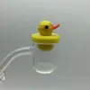 Expédition DHL !!! Capuchons de carburateur en verre Capuchon UFO de style canard jaune et bleu avec 25 mm OD pour les bangs en verre à quartz à dessus plat XL