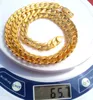 Stałe klasyki 24 K żółty Solid Gold GF Real Antkid Cuban Link Łańcuch Naszyjnik 60cm 23.6 cal 600mm 10mm Szeroki prezent