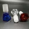 Vente chaude diamant fumer en gros bols de pipe en verre bols en verre avec Joint mâle de 18mm et 14mm pour conduites d'eau en verre