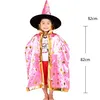 Halloween Cloak Cap Party Cosplay Prop for Festival Fancy Dress Children Costumes Witch Wizard Gown Robe and Hats Costume Cape Kids by DHL