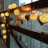Partihandel-nyår Juldekoration Dekorationer Natal Jul LED Lampor Utomhus Batteri Rattan Ball String Fairy Lights för Xmas
