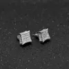 Luxury Full Crystal Zirconia CZ Stud Earrings Trendy Top Quality Gold Silver Color Men Women Punk Brincos